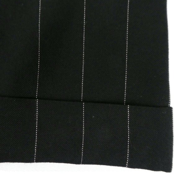 Vintage 80s Shorts Ultra High Waist Pinstripe Pleated Notched Back Wide Cuffed S